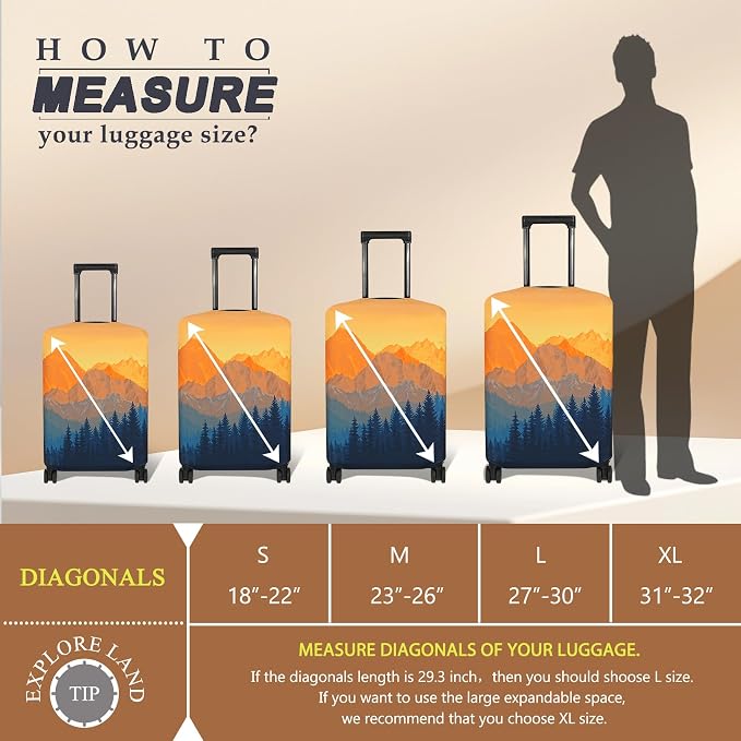 Explore Land Travel Luggage Cover Suitcase Protector Fits 31-32 Inch Case - Image 5