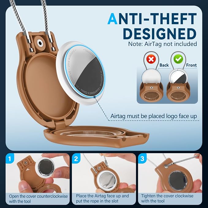 Waterproof Airtag Holder, 2 Pack Airtag Case - Image 3