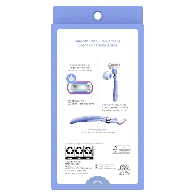 Gillette Venus Deluxe Smooth Swirl Women's Razor Handle + 2 Blade Refills - Image 10