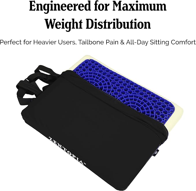 Gel and Memory Foam Seat Cushion – Office – Ergonomic Cushion Pad - Image 2