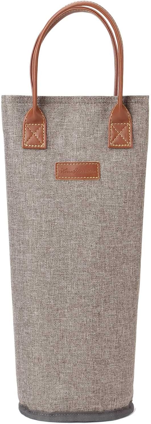 Zormy Single Bottle Insulated Wine Tote, Brushed Khaki Padded Cooler by ZORMY