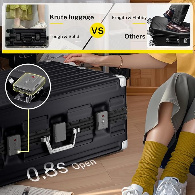 Krute Luggage 28 Inch Checked Suitcase - Image 4