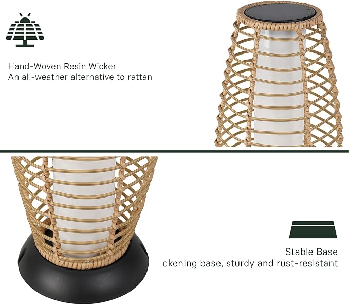 Grand patio Floor Lamp Outdoor Lamp Patio Lights Solar Powered Lantern - Image 9