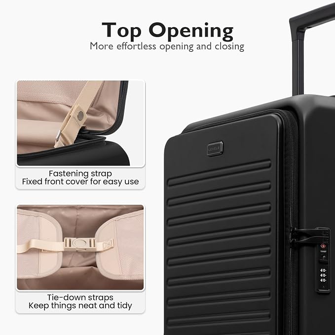 LEVEL8 Top Opening Carry on Luggage Expandable, Large Suitcases - Image 3