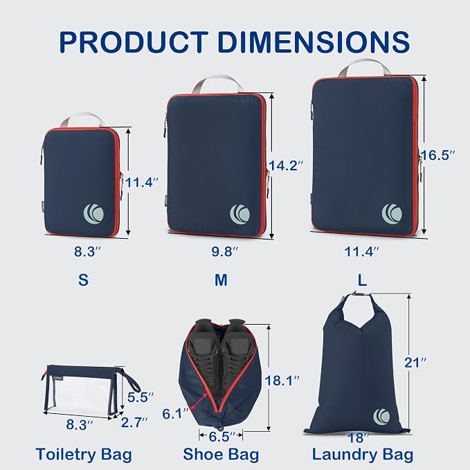 Cipway Compression Packing Cubes, Lightweight Travel Luggage Organizers - Image 4