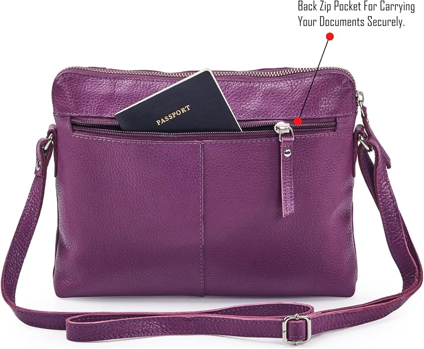 Wise Owl Accessories Small Soft Pebbled Real Leather Crossbody Handbags Purses - Image 4