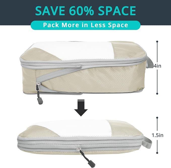 Compression Packing Cubes 3 Set, Compressible Space-Saving Packing Cubes - Image 2