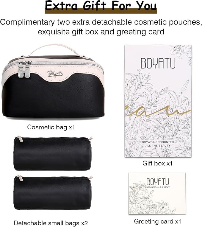 BOYATU Travel Makeup Bag Organizer Cosmetic Bag: 3 Pcs Set Make up Bags - Image 7