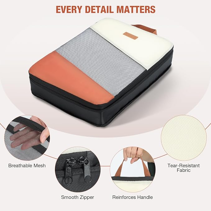 Packing Cubes for Travel, Compression 6 Set Organizer Bags for Women - Image 5