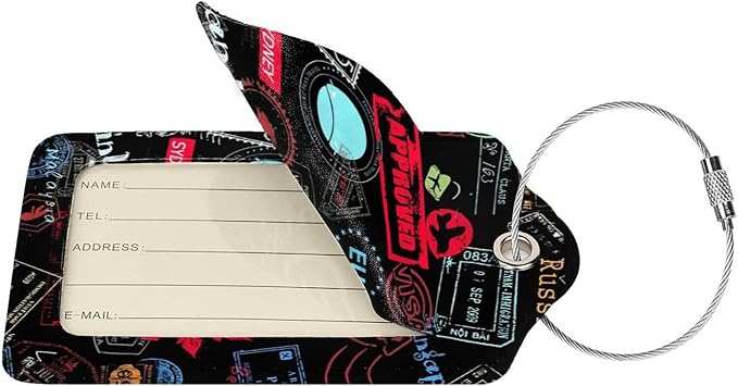 2 Pack Luggage Tags for Suitcases Women Men Kids, Go Travel-World Bag Tags for - Image 2