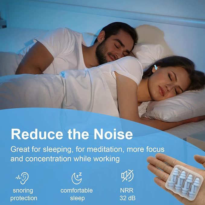 Ear Plugs for Sleeping, 12 Pair Earplugs Noise Canceling Soft Silicone Ear Plug - Image 3
