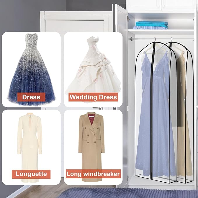 Zilink Breathable Dress Bags for Gowns Long 72” Wedding Dress Storage Bags - Image 5