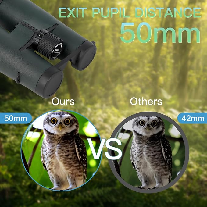 10x50ED Compact Binoculars for Adults – High-Powered BAK4 Prisms, Diamond White - Image 4