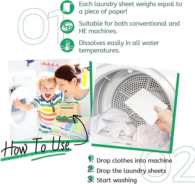 CLEARALIF Laundry Detergent Sheets up to 160 Loads, Laundry Detergent Strips - Image 6