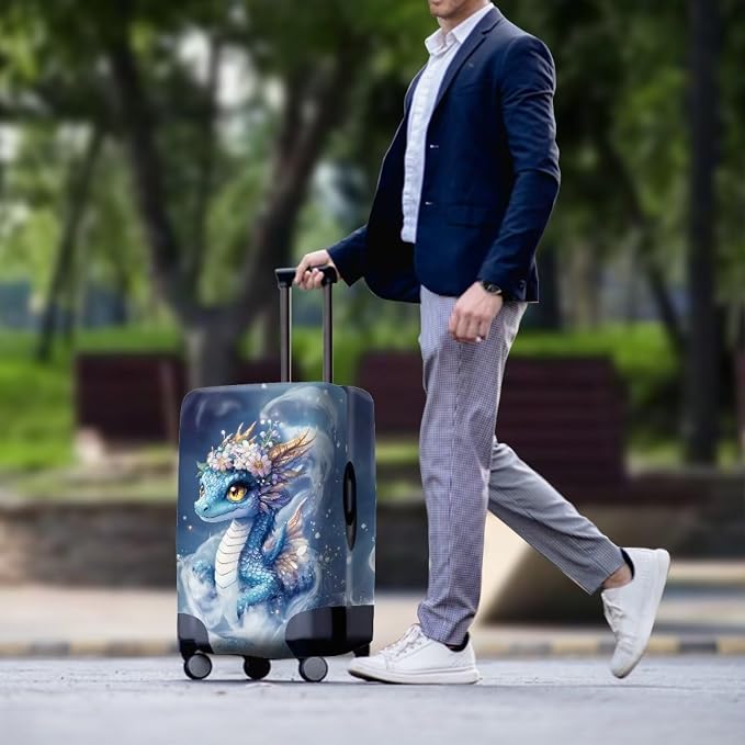 Dragon Luggage Cover Universal Fit 18-21 Inch Anti-Slip Elastic Spandex - Image 3