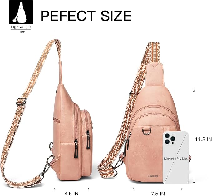 7L Sling Bag for Women Men Leather Small Sling Backpack Daypack Anti Theft - Image 5
