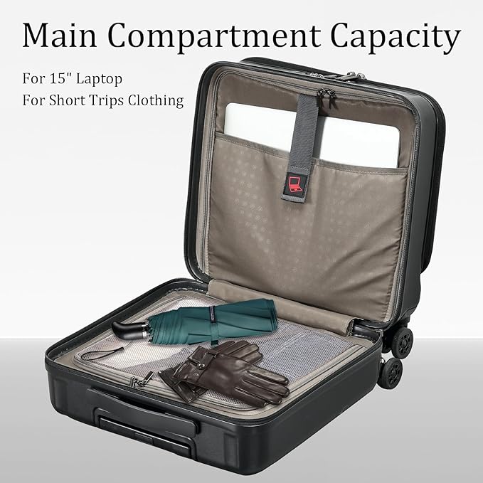 16 Inch Carry On Luggage with 2 Compartments - Image 3