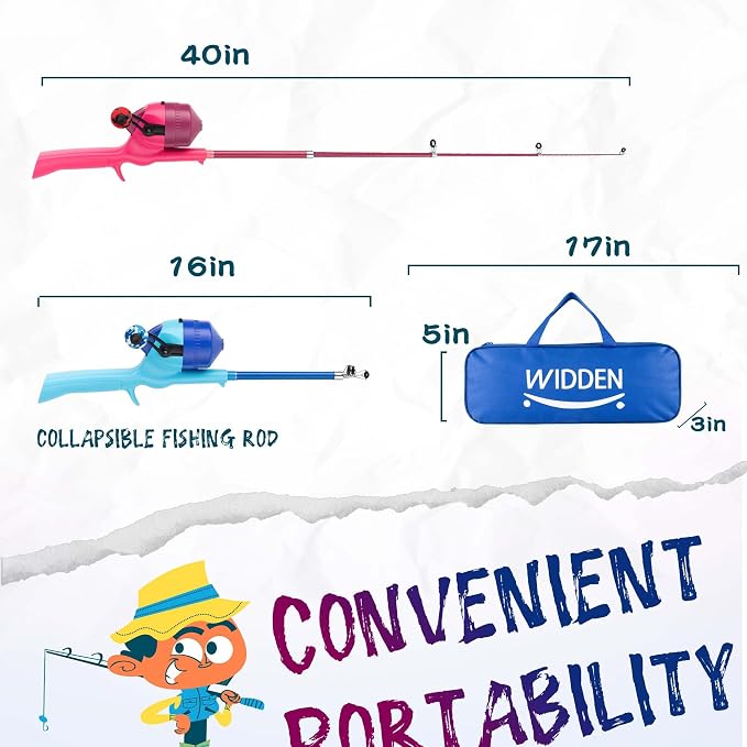 Kids Fishing Pole, Telescopic Fishing Rod, Toddler Collapsible Fishing Rod and - Image 2