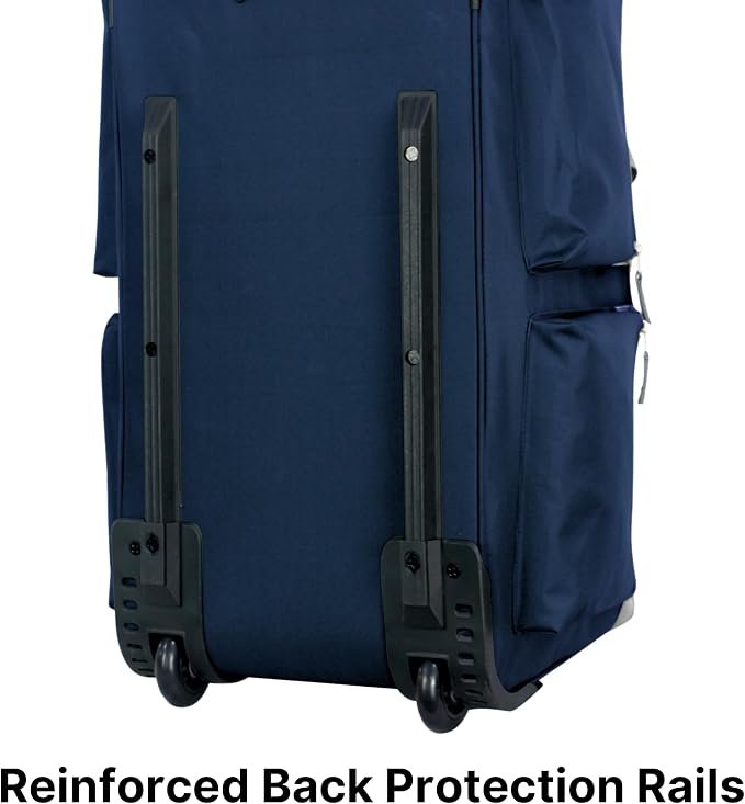 Olympia U.S.A. 29 inch Jumbo Size 8 Pockets Wheeled Rolling Duffel Bag Water - Image 7