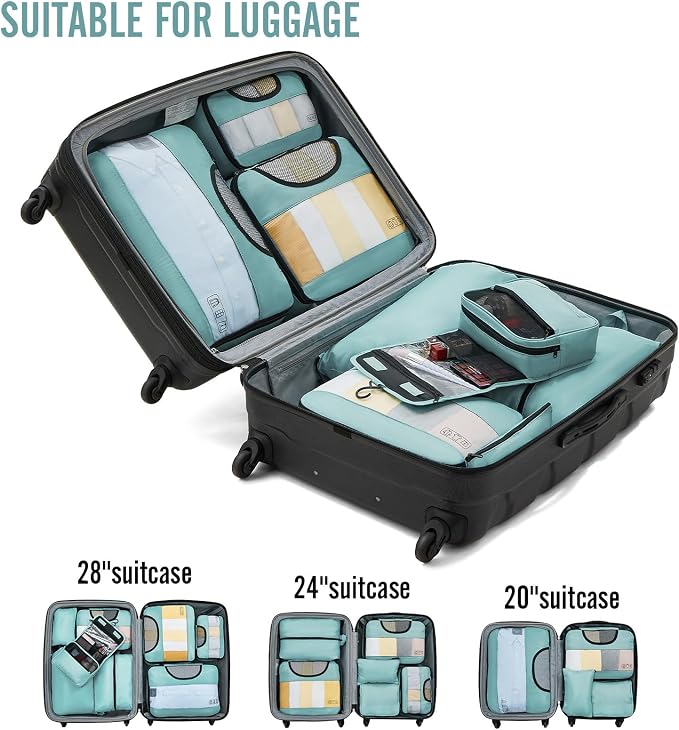 Veken 8 Set Packing Cubes for Travel Essentials, Suitcase Organizer Bags in 4 - Image 6
