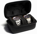 2 slot Hard Watch Travel Case, Watch Roll Case Storage and Organizer by AUKURA