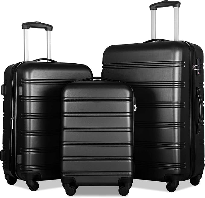 Merax Luggage Sets of 3 Piece Carry on Suitcase Airline Approved, Hard Case by Merax
