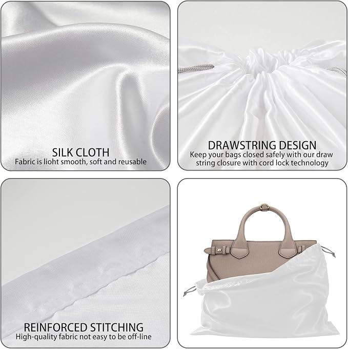 6 Pack Silk Dust Cover Bags for Handbags, Shoes & Boots - Image 6
