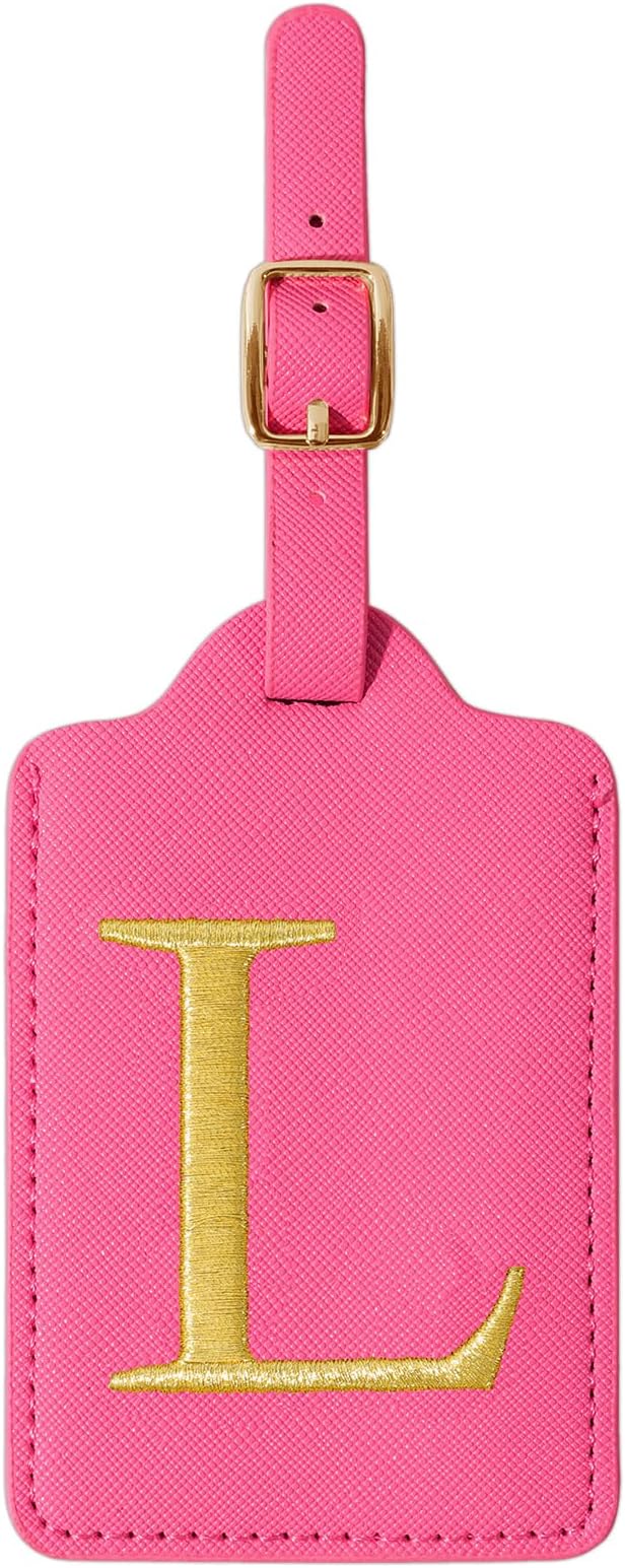 Personalized Initial Luggage Tag, Rose Red Leather, Cute Luggage Tags - Image 9