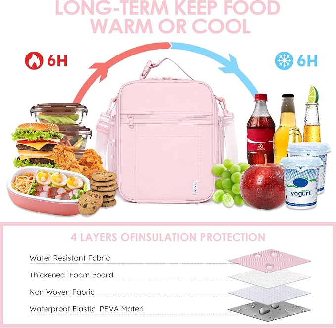 NOL Nylon Waterproof Kids Lunch Bag, Insulated Lunch Bag, Lunch box Cooler - Image 4