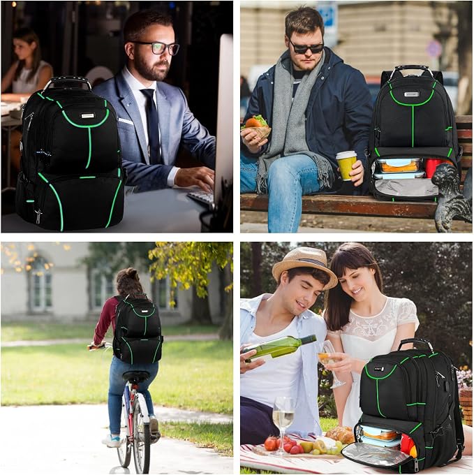 VECKUSON Laptop Backpack, 15.6 Inches, Waterproof, USB Charging Port, TSA - Image 2