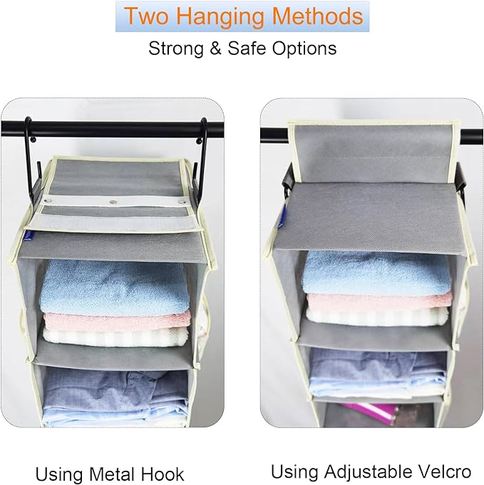 Large-Sized Hanging Shoe Organizer 8-Shelf, Hanging Closet Organizer - Image 4