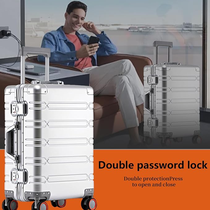 WEICHEN All Aluminum Magnesium Carry On Luggage 22x14x9 Airline Approved 20 - Image 7