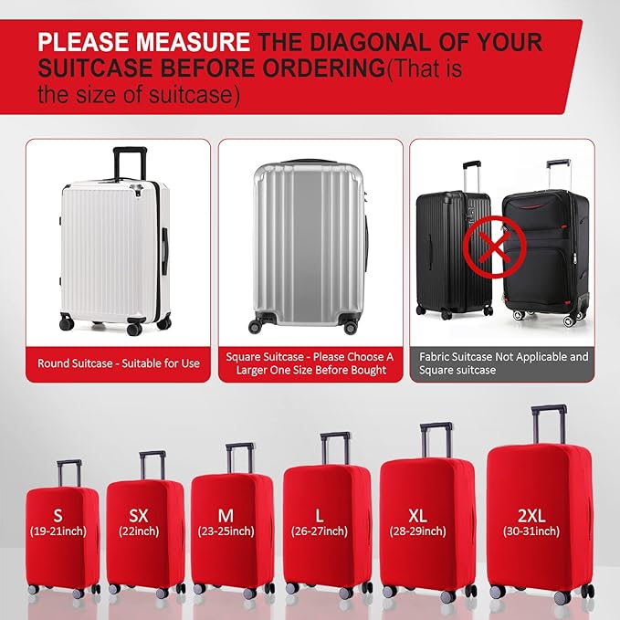 Travel Luggage Cover Suitcase Protector Scratch-Resistant Fit 19-31 Inch - Image 4