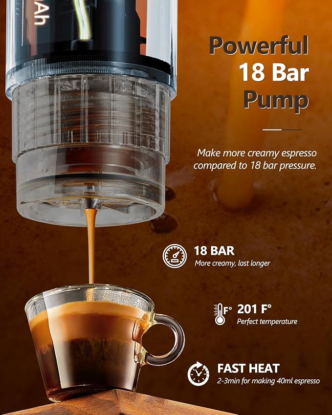 CONQUECO Portable Espresso Machine Travel: 12v Car Coffee Maker - Image 4