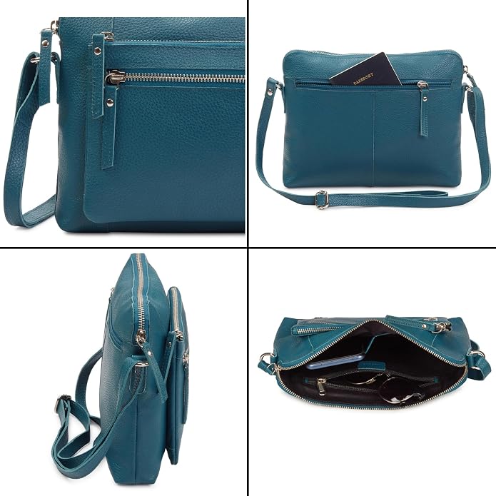 Wise Owl Accessories Small Soft Pebbled Real Leather Crossbody Handbags Purses - Image 5