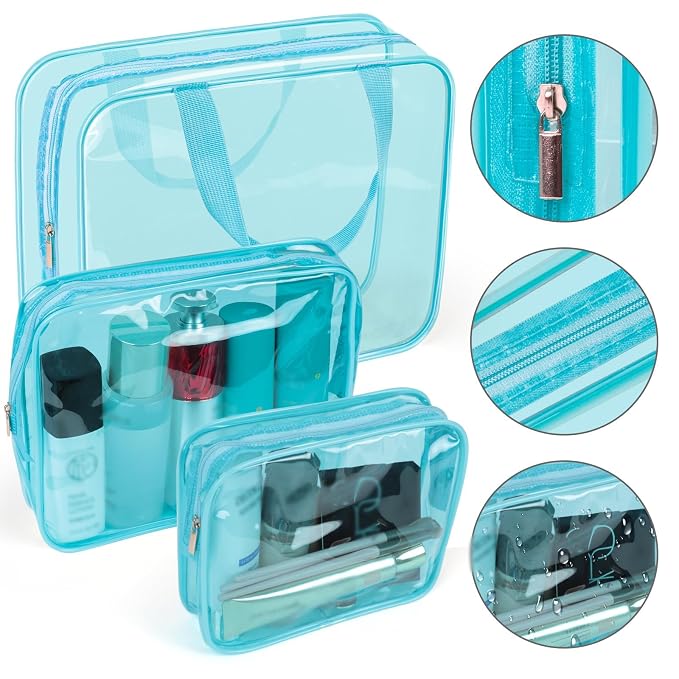 APREUTY Clear Makeup Bags, TSA Approved 6 Pcs Cosmetic Makeup Bags Set Clear PVC - Image 5