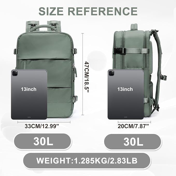 coowoz Large Travel Backpack For Women Men, Carry On Flight Approved, Hiking - Image 3