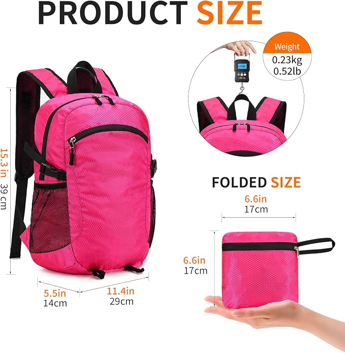Small Hiking Daypack, 15L Waterproof Hiking Backpack Packable Lightweight - Image 3