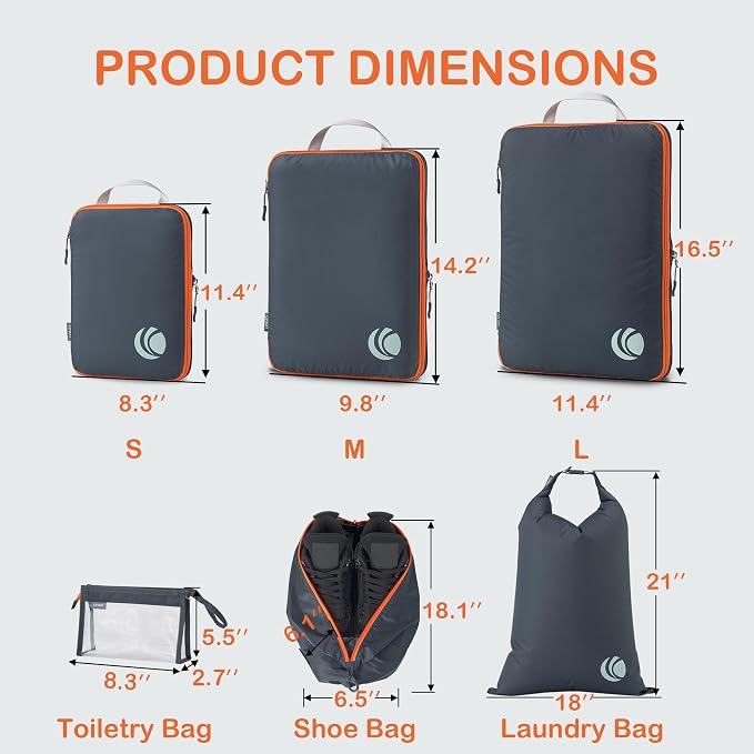 Cipway Compression Packing Cubes, Lightweight Travel Luggage Organizers - Image 4