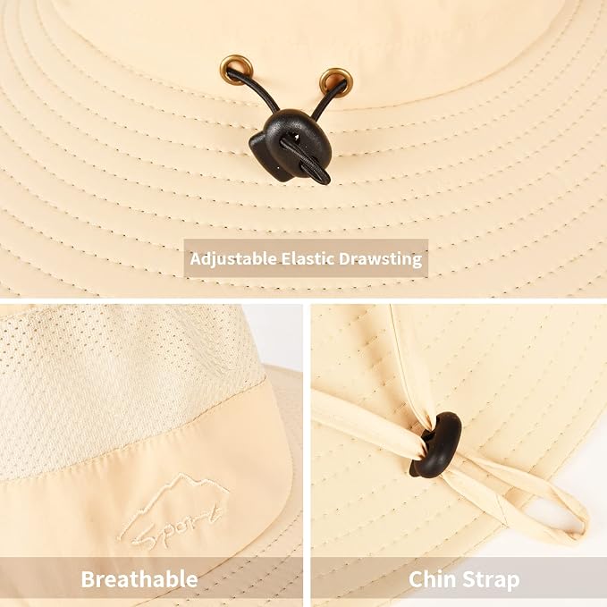 Sun Hats for Men Women Fishing Hat UPF 50+ Breathable Wide Brim Summer UV - Image 4