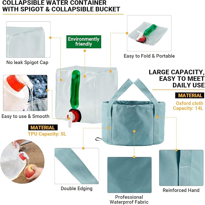 Bulin 24/13/11/8/4 PCS Camping Cookware Mess Kit Lightweight Backpacking - Image 6