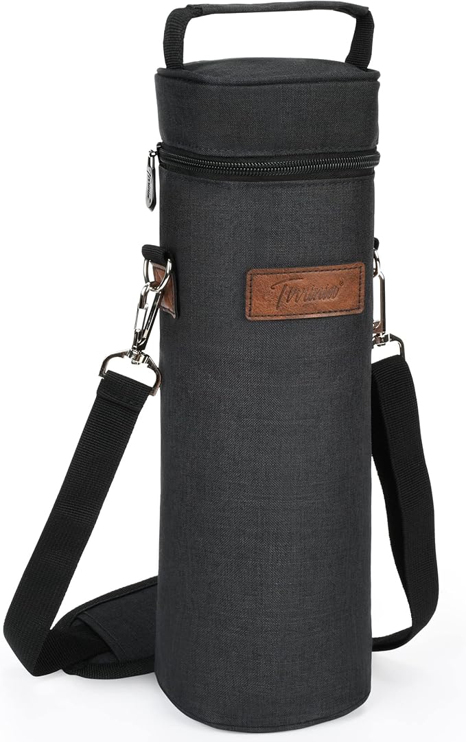 Tirrinia Single Bottle Wine Gift Carrier Bag, Insulated Travel Wine Cooler Tote by Tirrinia