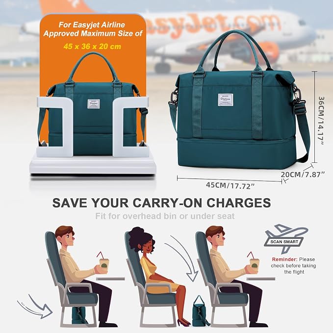 Travel Duffel Bag, Sports Tote Gym Bag, Shoulder Weekender Overnight Bag - Image 3