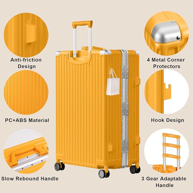 AnyZip Carry On Luggage PC+ABS Aluminum Frame Zipperless Luggage Hard Shell - Image 3