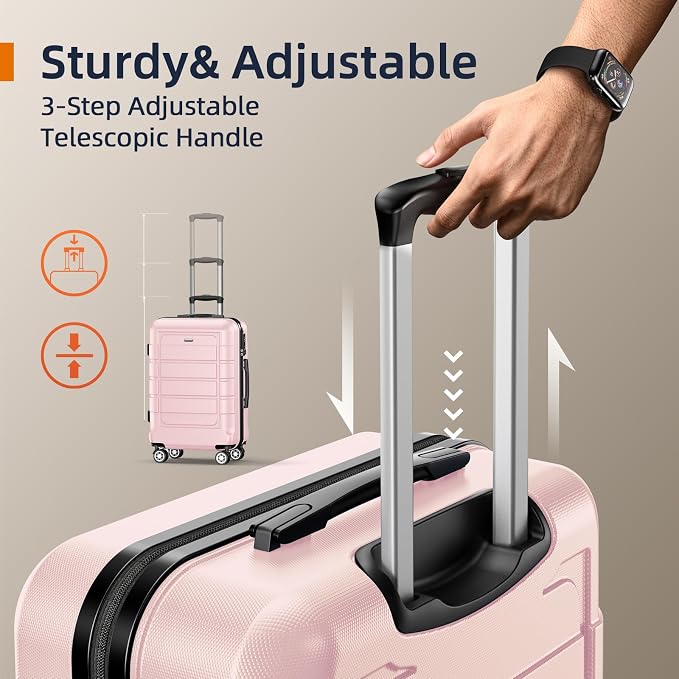 SHOWKOO Luggage Sets Expandable PC+ABS Durable Suitcase Sets Double Wheels TSA - Image 6