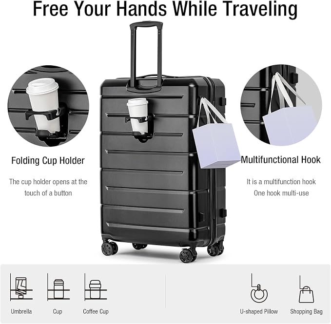 KYME Luggage Sets 3 Piece Hardshell 22in/26in/30in Suitcases - Image 2