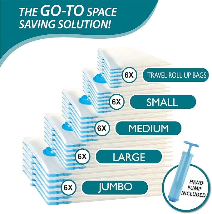 30 Pack Vacuum Storage Bags, Space Saver Vacuum Storage Bags, Vacuum Seal Bags - Image 4