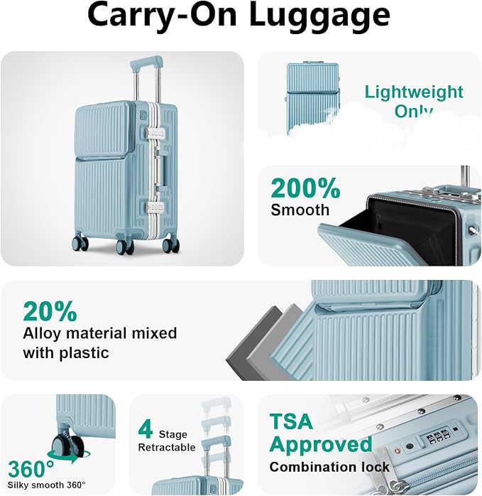 Hard Shell Luggage 28 Inch Travel Luggage, Carry-On Luggage Spinner TSA - Image 4