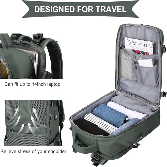 coowoz Travel Backpack For Women Men, Carry On Backpack, Hiking Backpack - Image 6