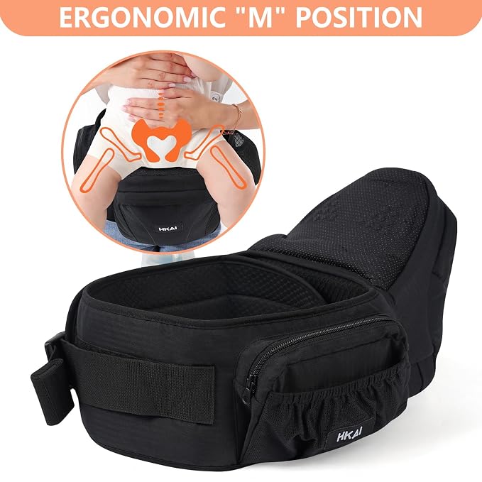 HKAI Baby Carrier Hip Seat, Mom’s Choice Award Winner, Advanced Large Capacity - Image 4